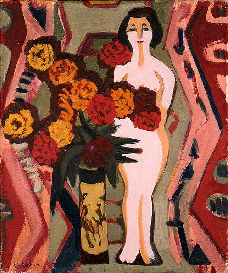 Ernst Ludwig Kirchner Still life with sculpture Germany oil painting art